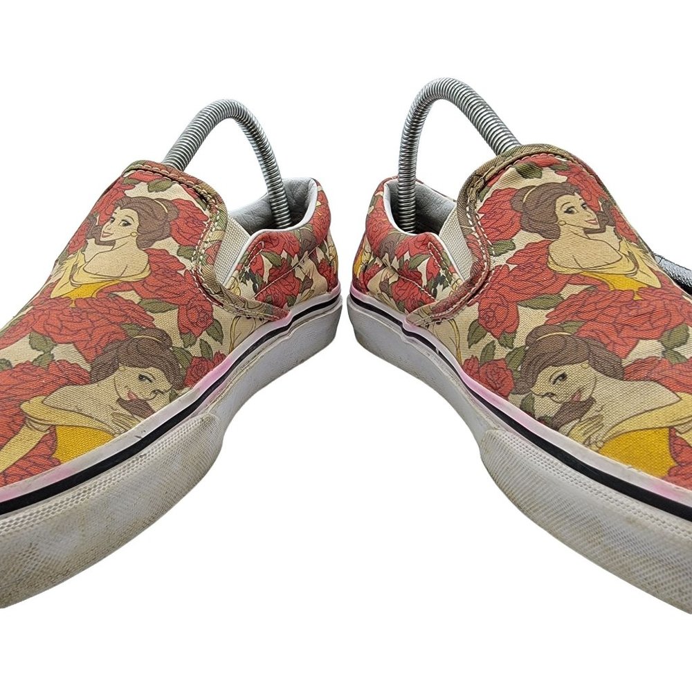 Vans Disney Beauty and The Beast Belle Rose Womens Slip On Skate Shoes Size 8.5 - Picture 3 of 12